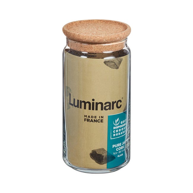 Tarro cristal hermético tapa madera 1,5L PAV Luminarc, Equipa tu cocina