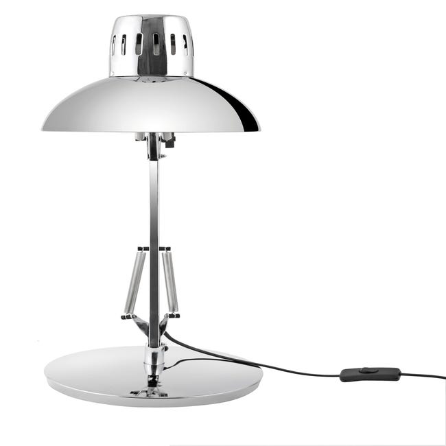 Lampe architecte chromée avec pince et socle - ampoule led fournie - RETIF