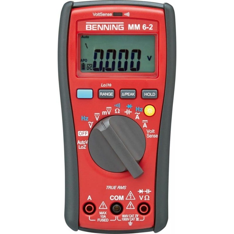 Multimètre Numérique Testeur Electrique Professionnel, Écran LCD  Rétroéclairé, Test de Tension DC/AC, Résistance, Diode, NCV, Hz, 2000 Compte  - DM02A