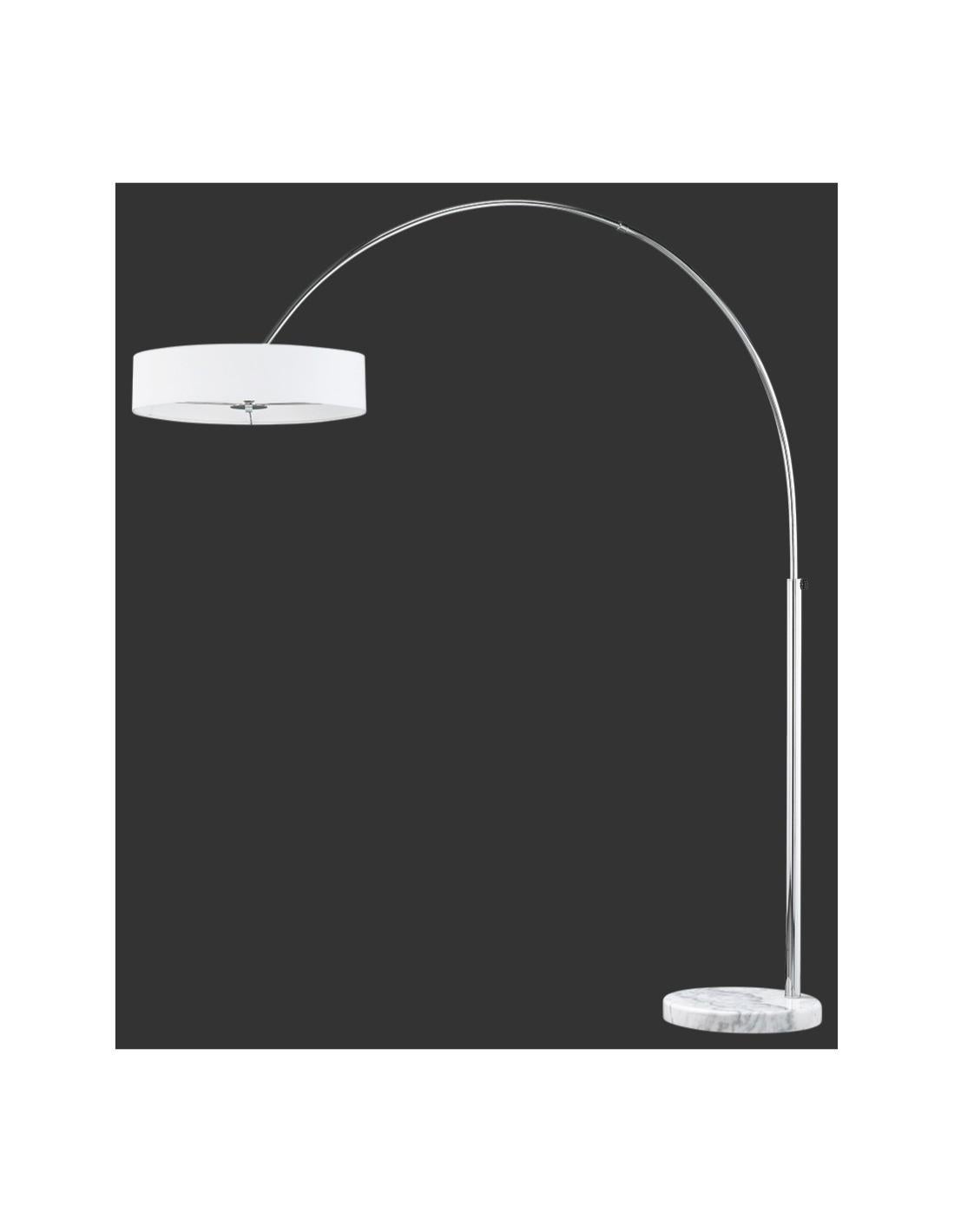 Piantana 150h cm in acciaio oro e paralume plissettato bianco