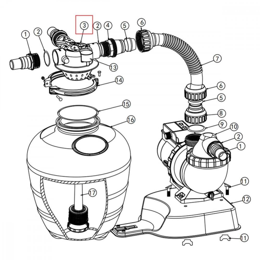 Position Valve 4 Voies Piscine Hors Terre