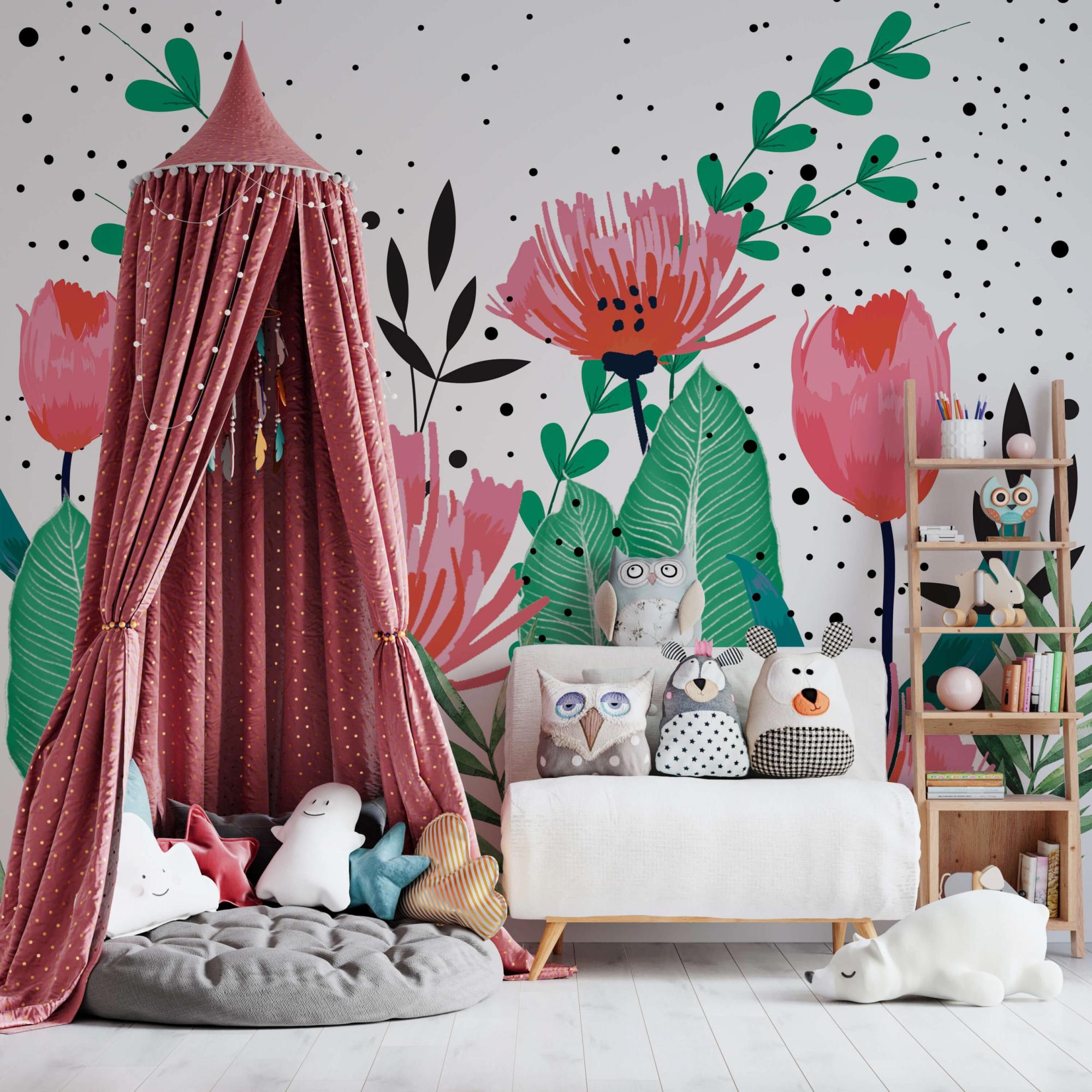 Papier Peint Panoramique Pour Enfant S Tropical Florescer 100x260cm La Touche Originale Leroy Merlin