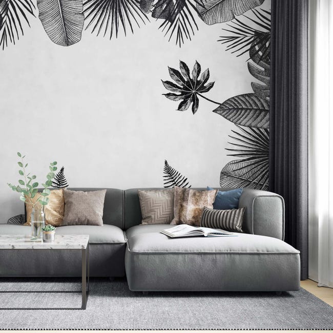 Papier Peint Panoramique Cadre Vegetal Tropical Noir Et Blanc Amazoni 255x280cm La Touche Originale Leroy Merlin Papier Peint Panoramique Cadre Vegetal Tropical Noir Et Blanc Amazoni 255x280cm La Touche Originale Leroy Merlin