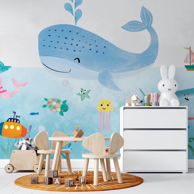 Papier Peint Panoramique Pour Enfant S Sous La Mer 300x260cm La Touche Originale Leroy Merlin Papier Peint Panoramique Pour Enfant S Sous La Mer 300x260cm La Touche Originale Leroy Merlin