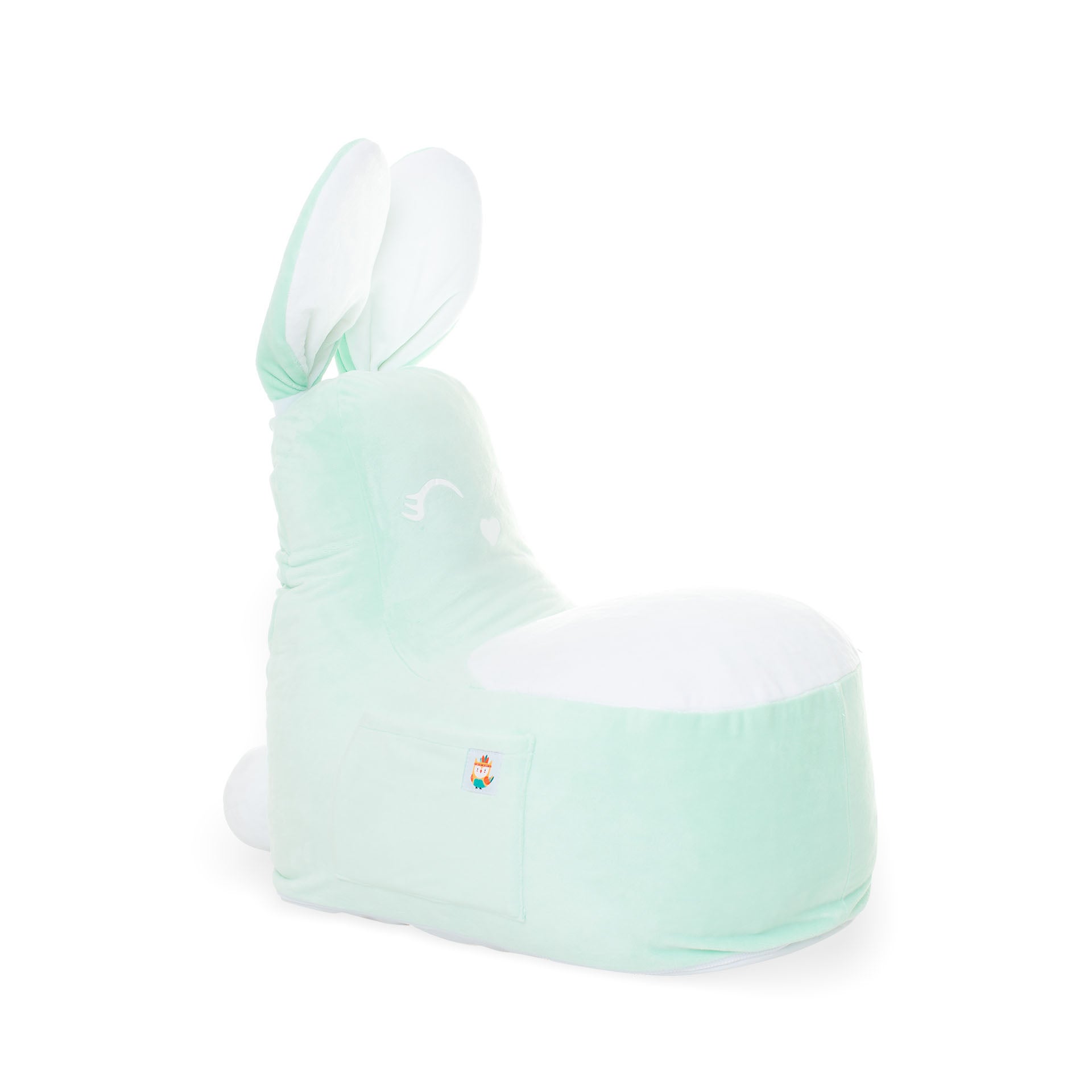 Rosy Pouf Fauteuil Enfant Motif Lapin Avec Oreilles Queue 1x90x70cm Deco Chambre Enfant Bebe Dehoussable Lavable Menthe Leroy Merlin