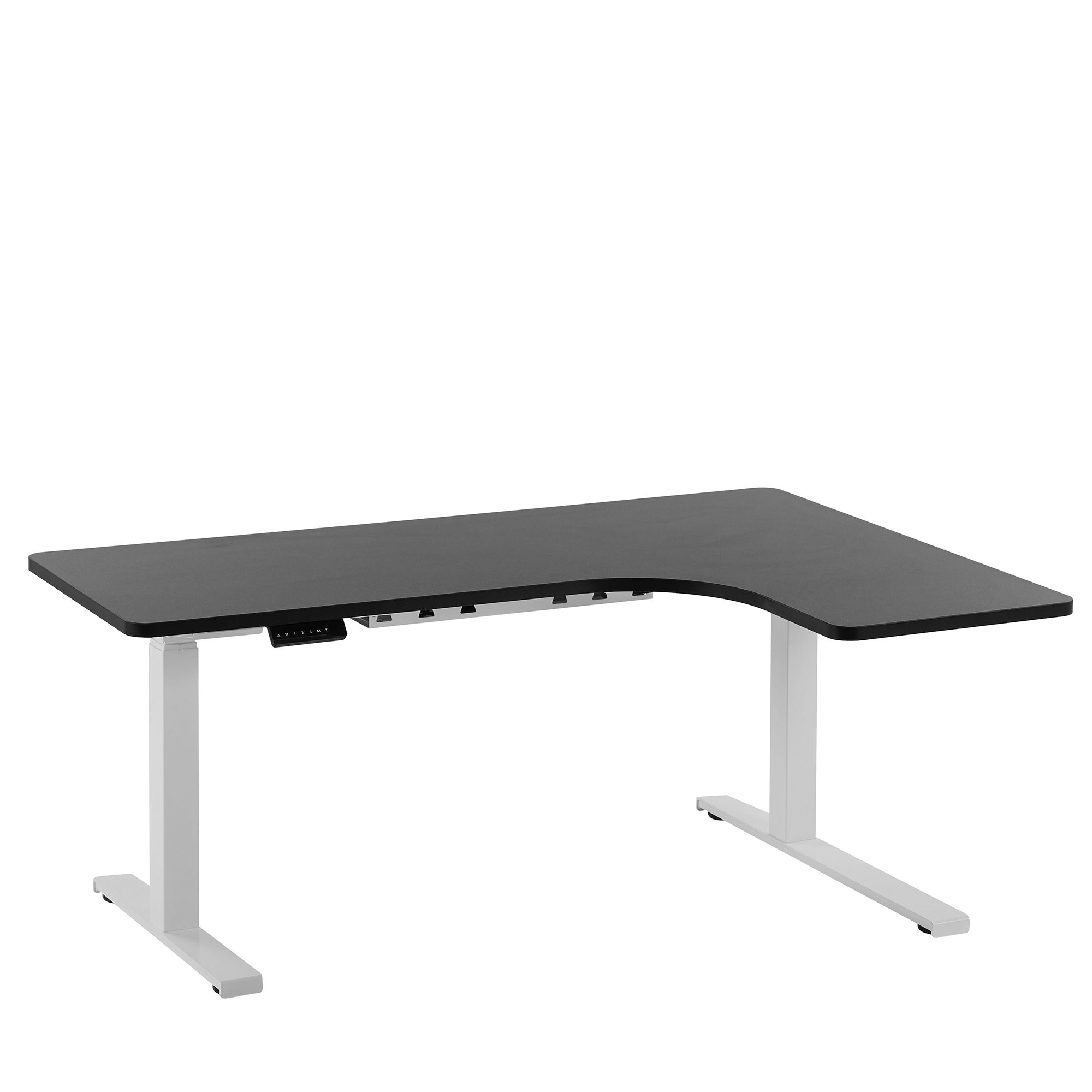 Supporto scrivania regolabile in altezza ad angolo - Altezza: 60-125 cm -  Larghezza 110-190 cm (sinistra) / 90-150 cm (destra) - Angolo: 90° - 150 kg