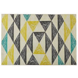 Tappeto soprammobili moderni salotto tappeti da cucina antiscivolo Motivo a  triangolo connesso geometrico giallo grigio nero tappeti moderni soggiorno