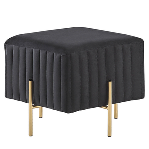 Moderno Pouf in Velluto Nero IRVING 