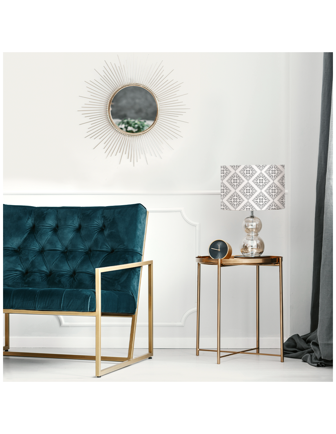 Abat Jour Rond Imprime Turbigo Xl Diametre 80cm X Hauteur 35cm Leroy Merlin