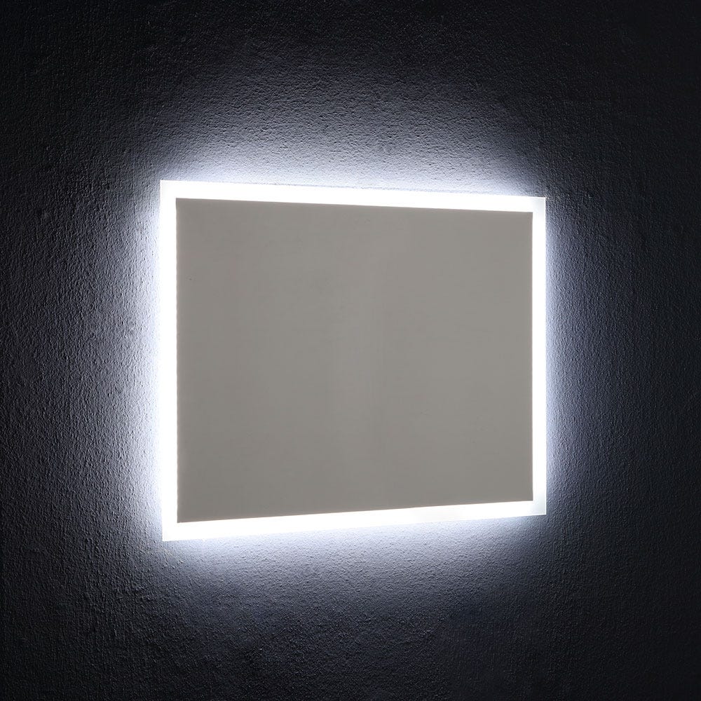 Chipre - Espejo con marco metálico y luz 120 led/m 60x80 cm