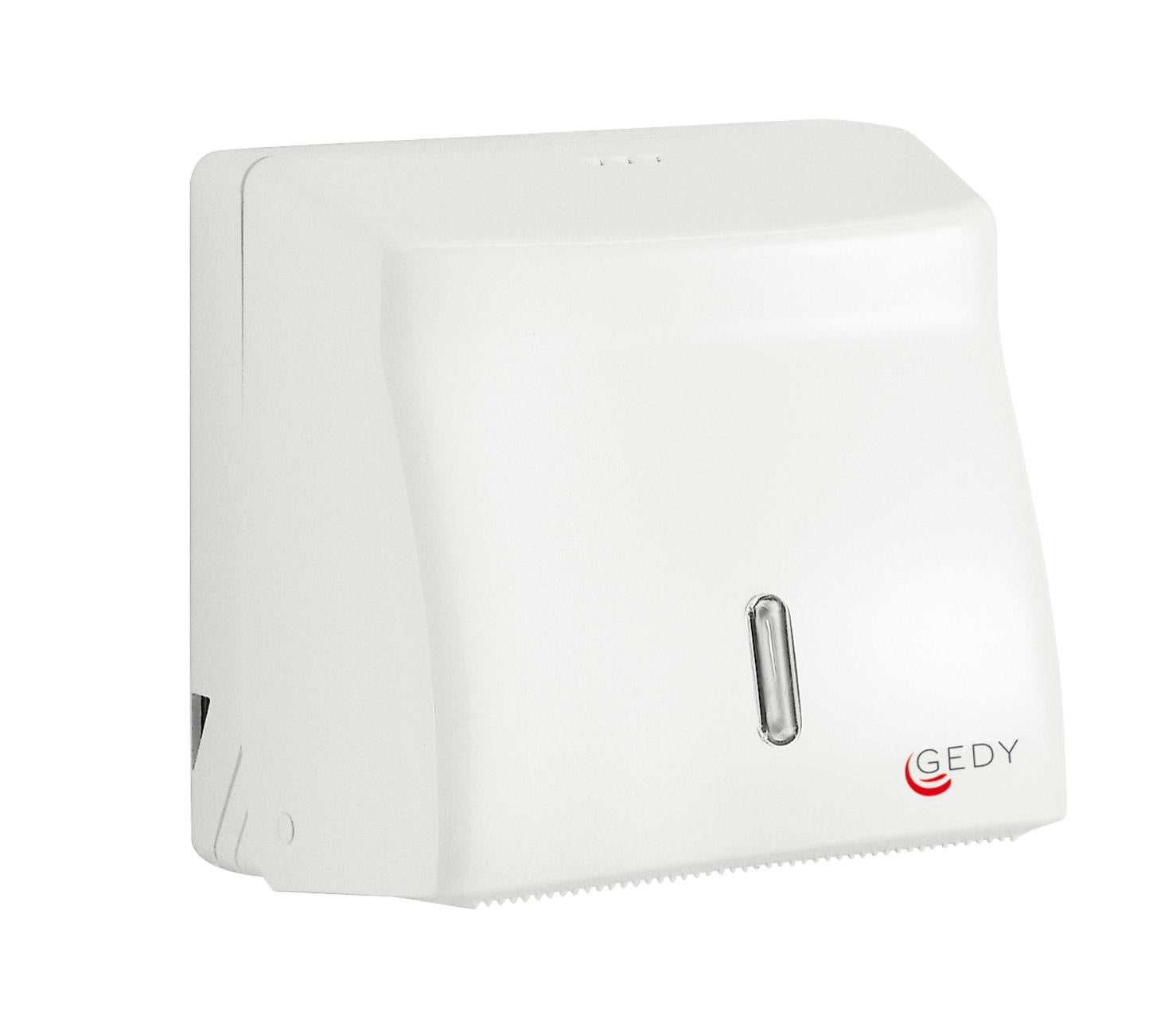Dispenser Asciugamani Carta Trasparente – Per Salviette Piegate A C, V O Z, Capacità 400 Fogli, Bianco, Dimensioni 400x130x285 Mm