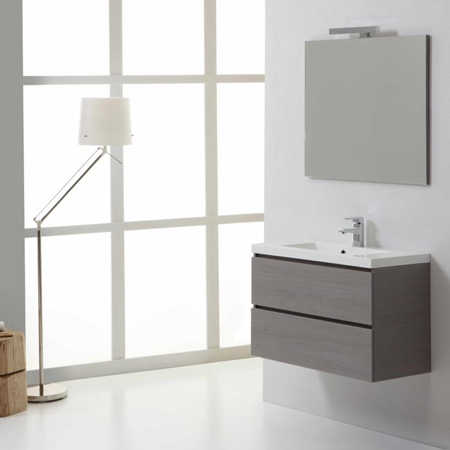 Meuble De Salle De Bains Manhattan 80 Cm Suspendu Avec Tiroirs Leroy Merlin