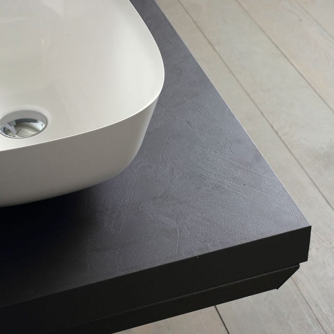 Mensola bagno porta lavabo da appoggio 120 cm colore Rovere antracite -  Caesaroo