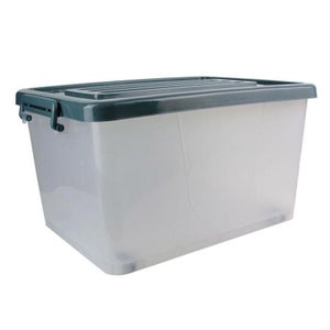 Lot De 3 Boîtes De Rangement Transparentes 35 Litres – Avec Couvercle Et Poignées Clips