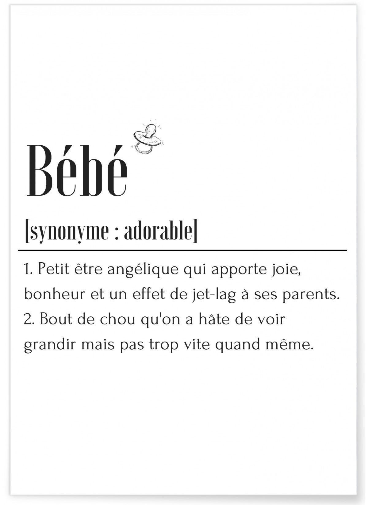 Affiche Definition Bebe 2 Format A3 Leroy Merlin