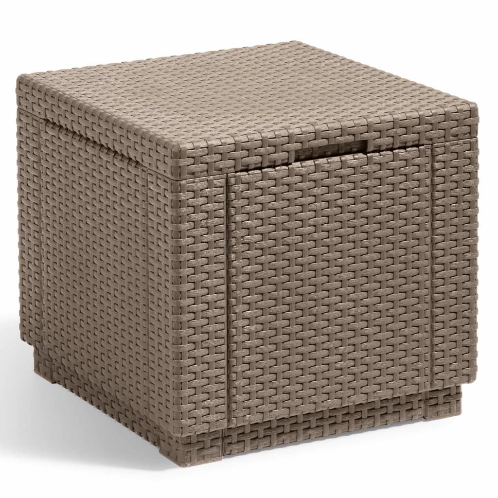 Keter Cubo Pouf Portaoggetti Cappuccino 228749