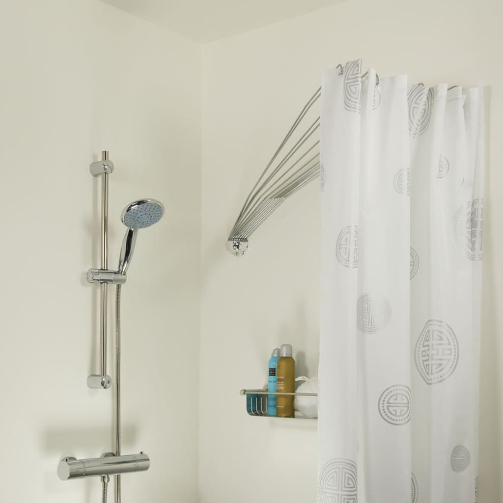 EEUK Barra de cortina de ducha en forma de L de níquel cepillado, barra de  cortina de ducha ajustable de esquina para tina, barra de cortina de ducha