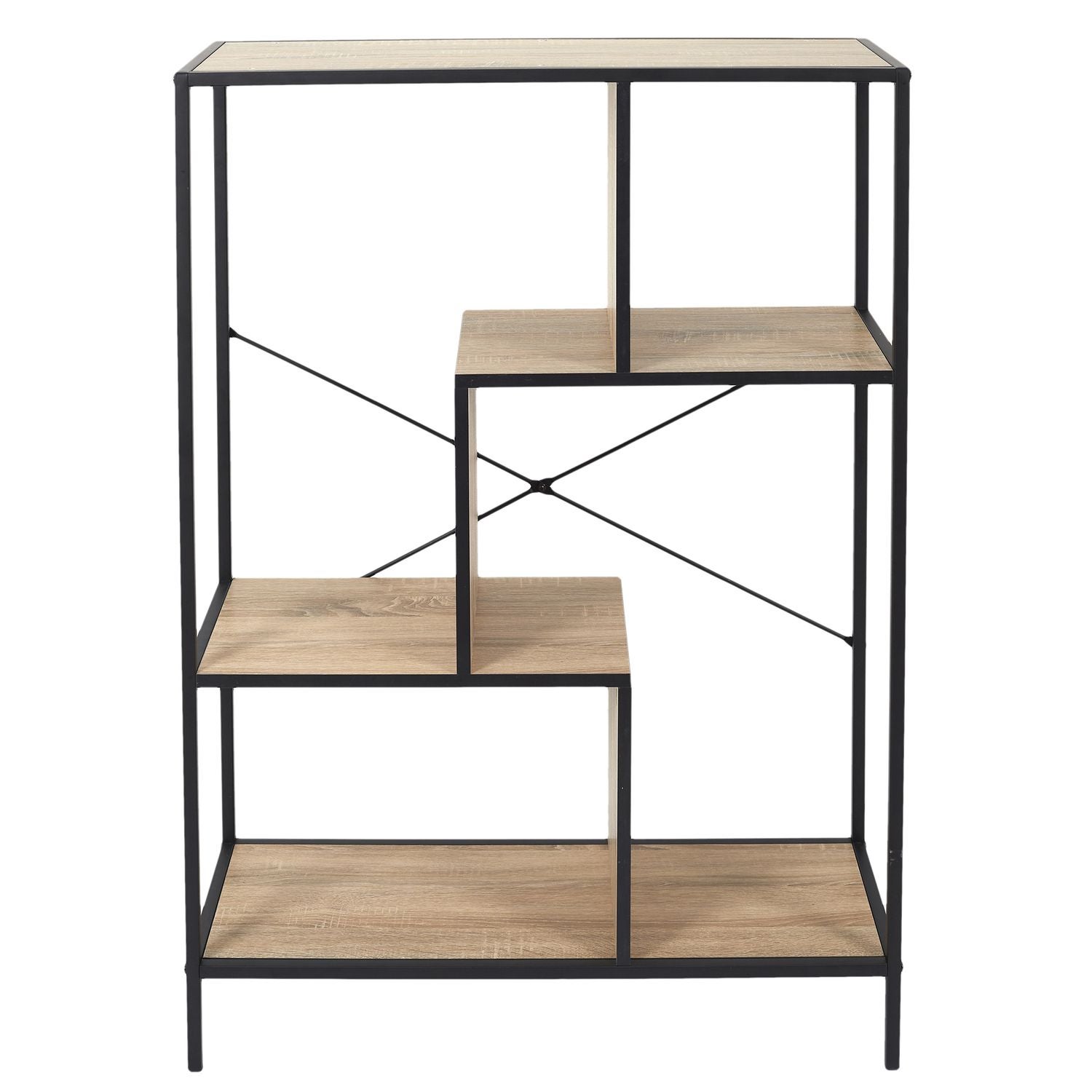 Etagère Edison - H. 113 Cm - Noir Et Bois | Leroy Merlin