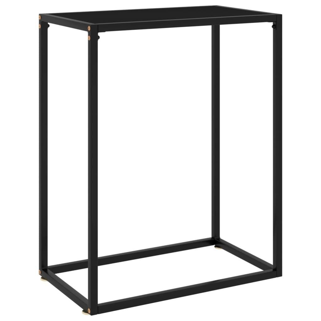VidaXL Tavolino Da Giardino Quadrato 80x80x74 Cm: Base In Acciaio Verniciato Nero E Piano In Vetro, Design Moderno Per Esterni E Terrazzo - 2