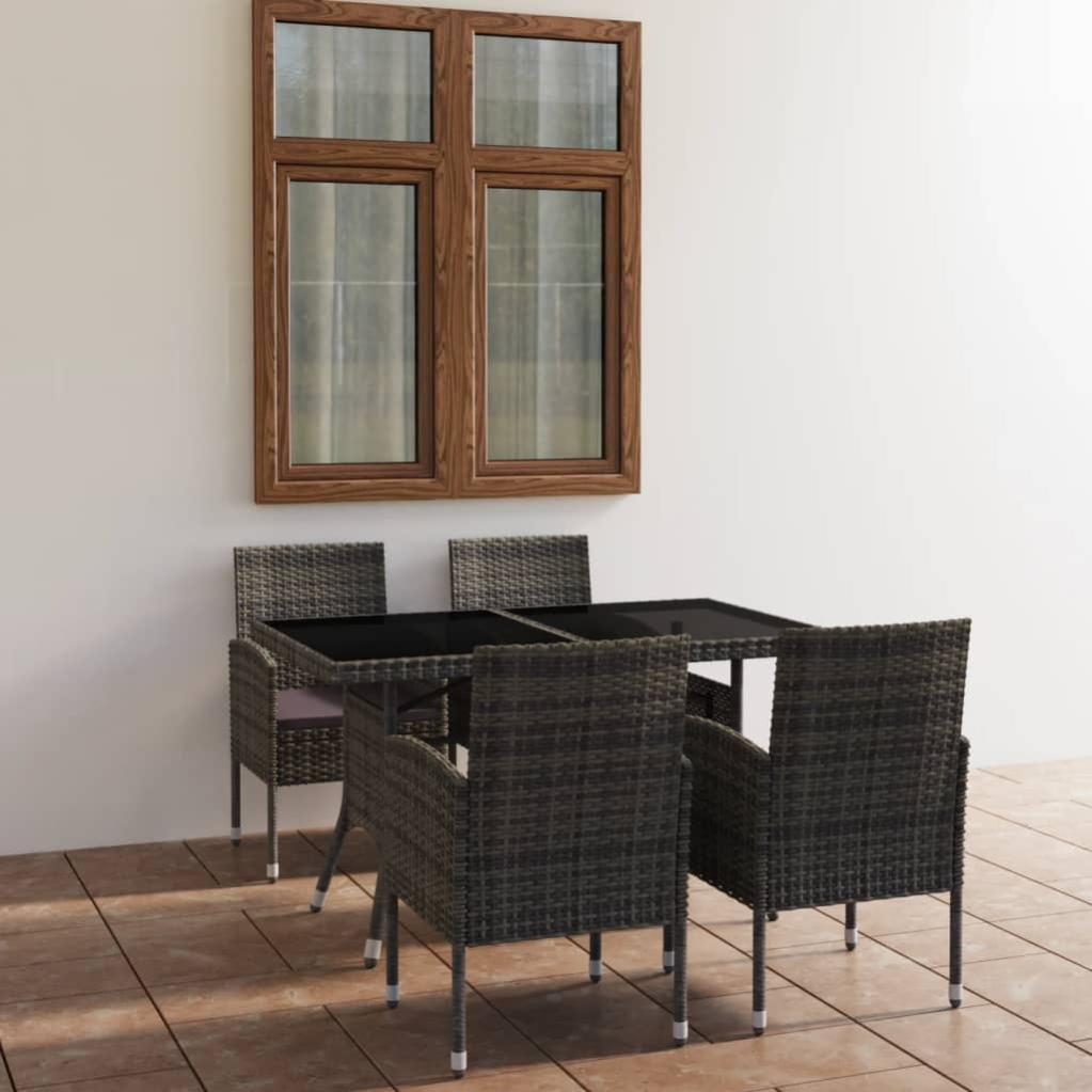 VidaXL Set Mobili da Pranzo Giardino 5 pz Polyrattan Antracite Grigio ...