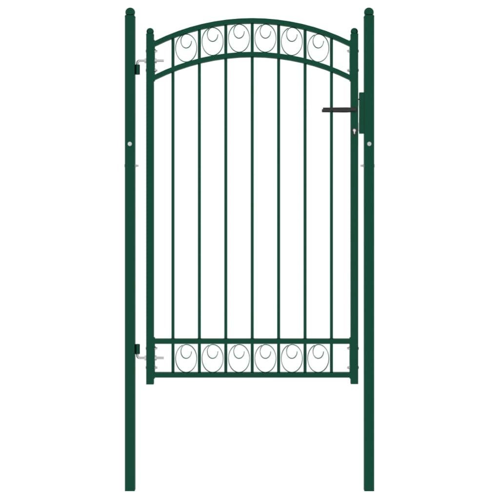 Cancello Da Giardino VidaXL - Acciaio Verniciato Verde, 140x350 Cm, Con Paletti E Serratura - Foto 10