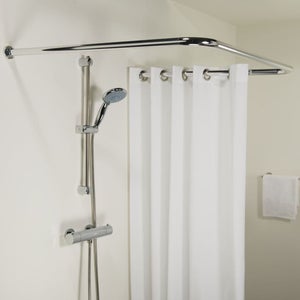 Tringle de rideau de douche d'angle Chrome 80x80x2,5 cm RIDDER