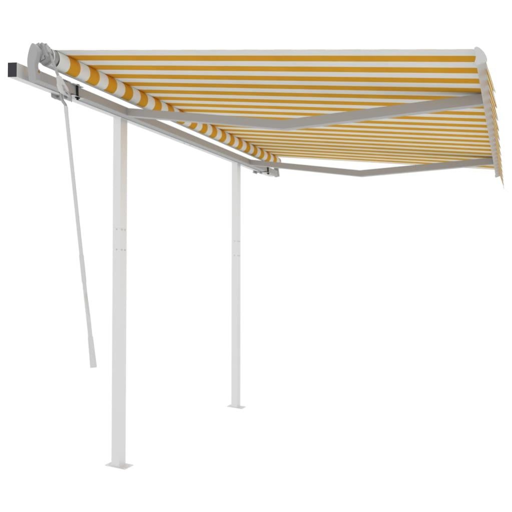 VidaXL Tenda da Sole Retrattile Manuale e Pali 4,5x3,5 m