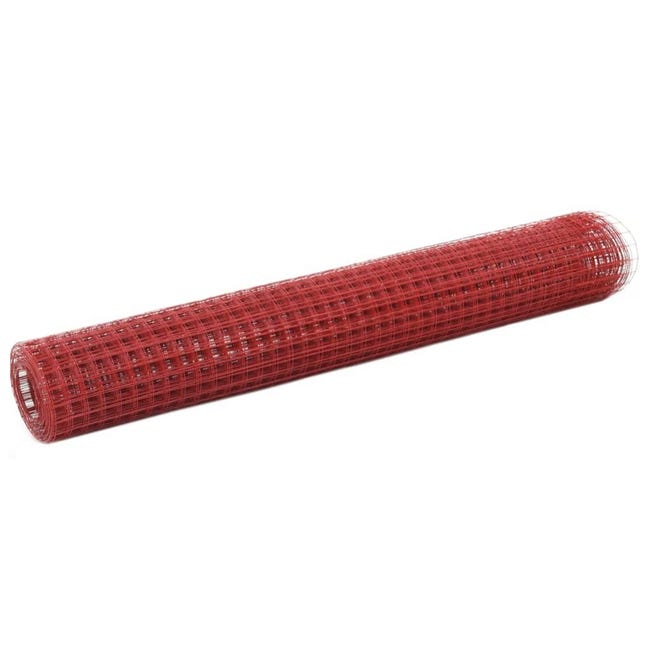 VidaXL Recinzione in Rete per Pollaio in Acciaio e PVC 10x1 m Rossa VidaXL Recinzione in Rete per Pollaio in Acciaio e PVC 10x1 m Rossa