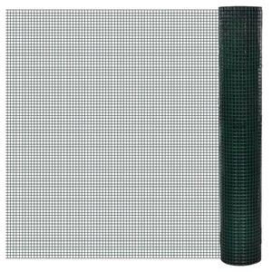 VidaXL Recinzione in Rete per Pollaio Rivestita in PVC 25x1 m Verde