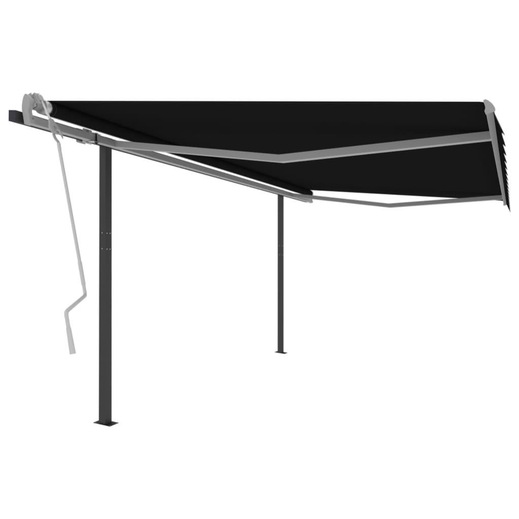 Tenda da Sole Retrattile Manuale con LED 3x2,5 m Blu e Bianco 3069901