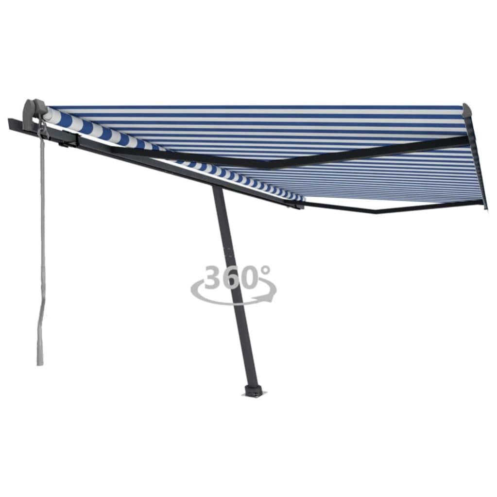 VidaXL Tenda Da Sole Retrattile Manuale 4,5x3 M Con LED - Struttura Alluminio, Tessuto Arancio E Marrone