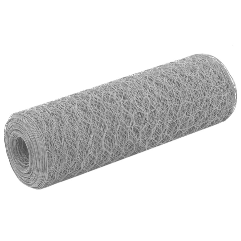 VidaXL Recinzione in Rete con Pali in Acciaio Zincato 15x1 m Argento | Leroy Merlin