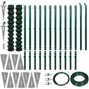 vidaXL Clôture en treillis métallique et piquet d'ancrage vert 1,6x25m -  Clôtures et grillages à la Fnac