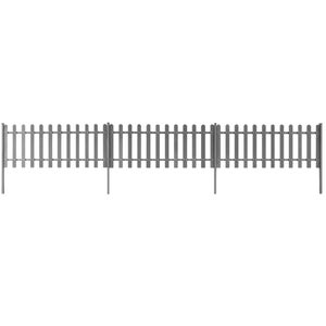 Vidaxl piquets de clôture de sol 2 pcs pour clôture en wpc acier