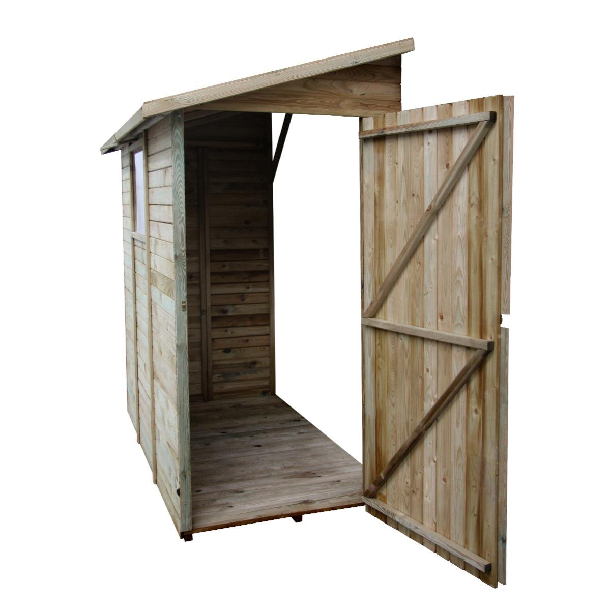Armoire De Rangement De Jardin Adossé En Bois Traité 2.63m², Elisa