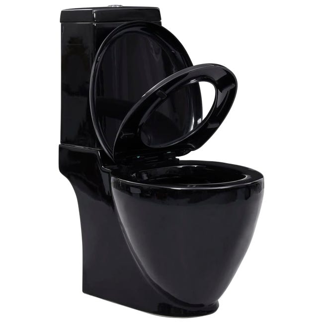 VIDAXL Ensemble de toilette et bidet Ceramique Noir pas cher 