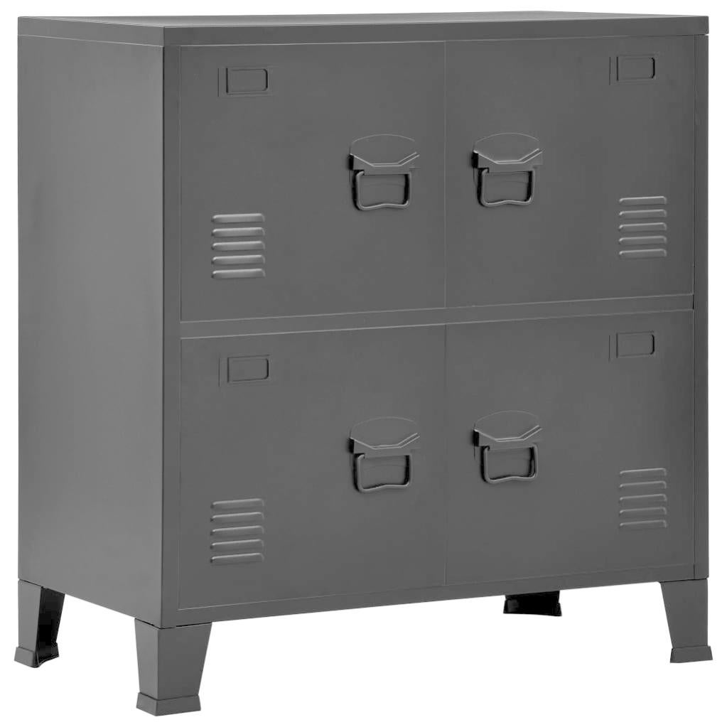 Armadio Schedario Ufficio Prissent 90x40x90 Cm - Libreria Con Ripiani Regolabili E Vetro, Grigio Chiaro