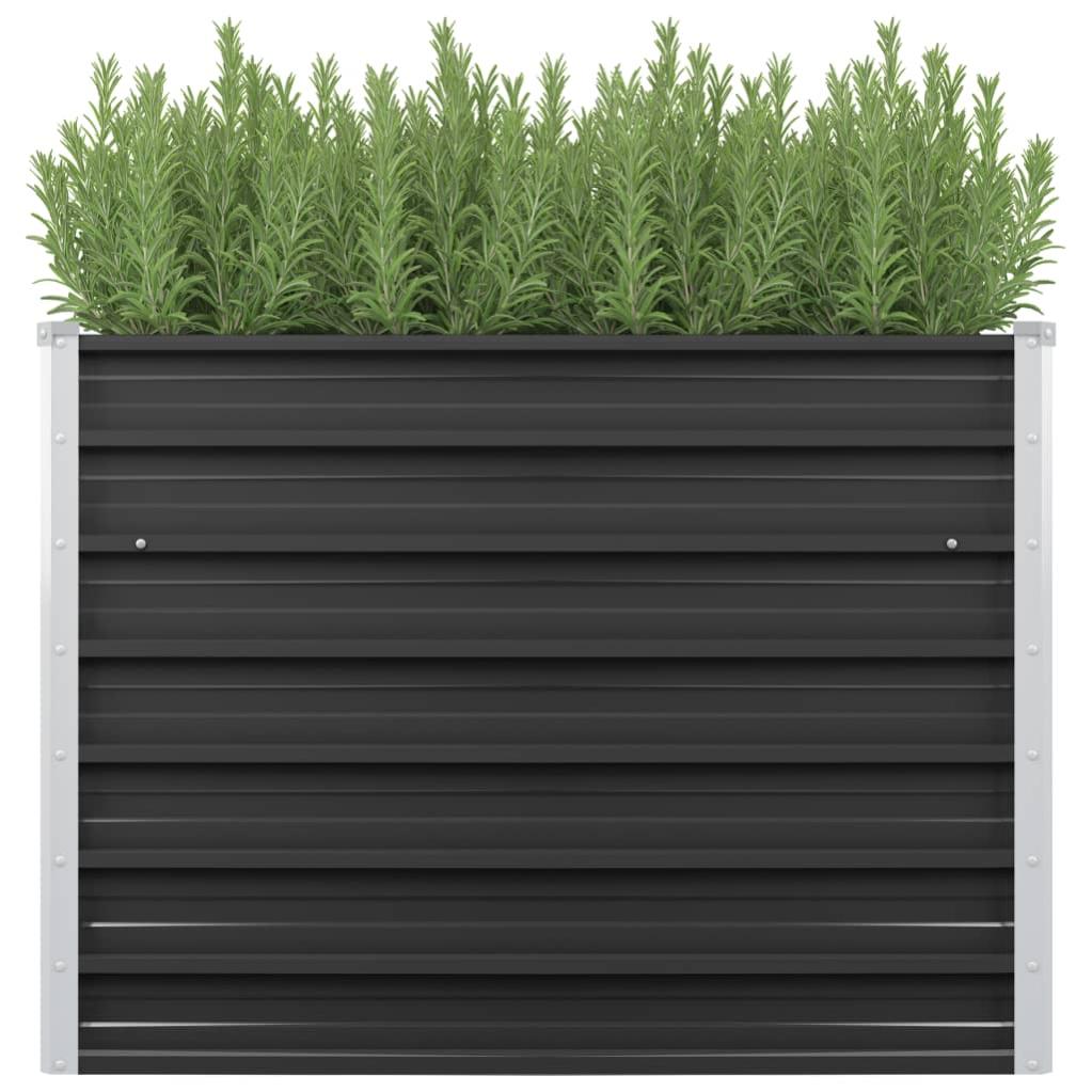 Festnight Fioriera Rialzata In Acciaio Zincato 240x40x77 Cm Grigio - Per Giardino E Orto