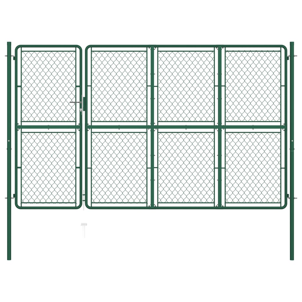 VidaXL Cancello per Giardino in Acciaio 150x350 cm Verde