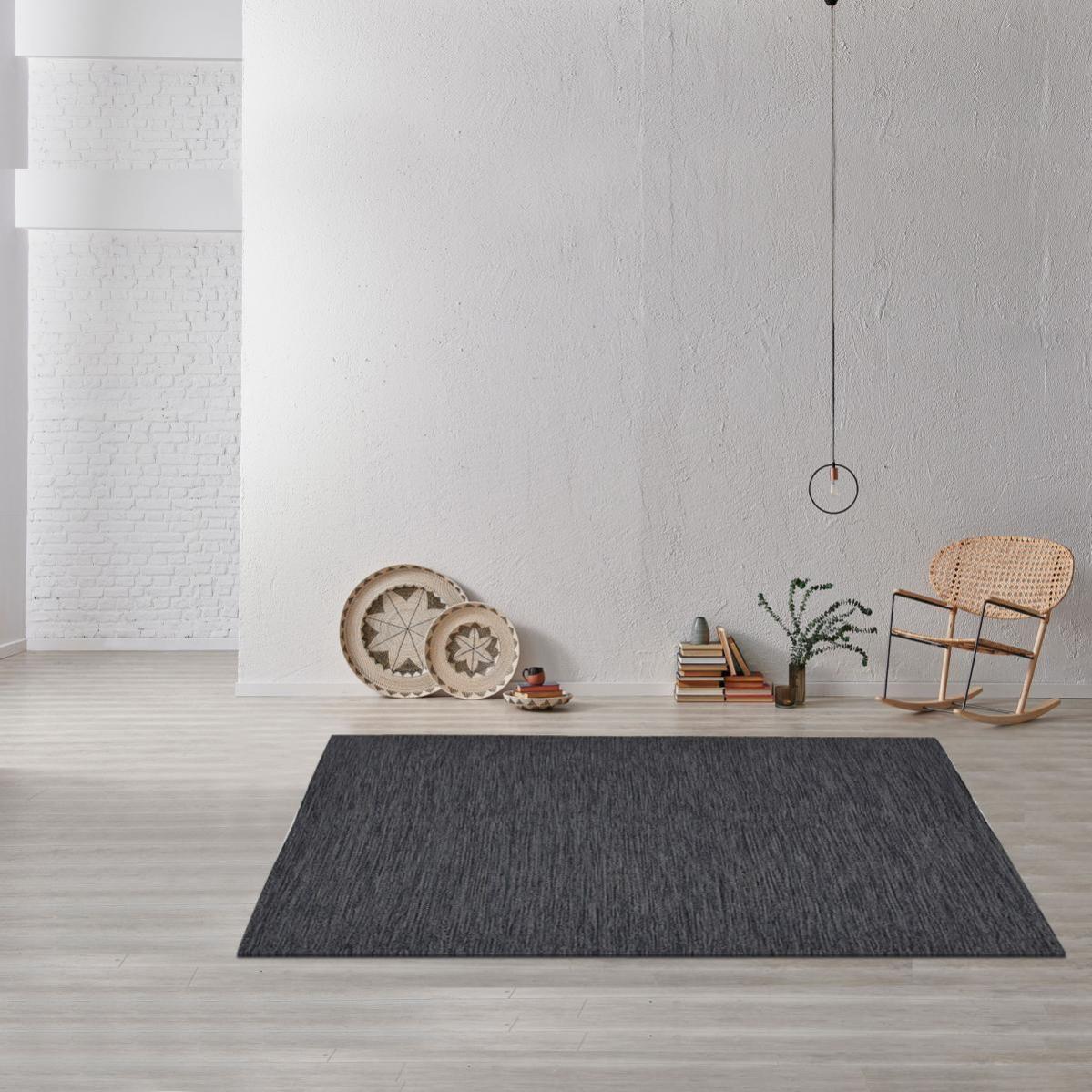 Tapis Salon 0x290 Cm Rectangulaire Uni Chine 100 Bio Gris Salon Tisse A La Main Coton Leroy Merlin