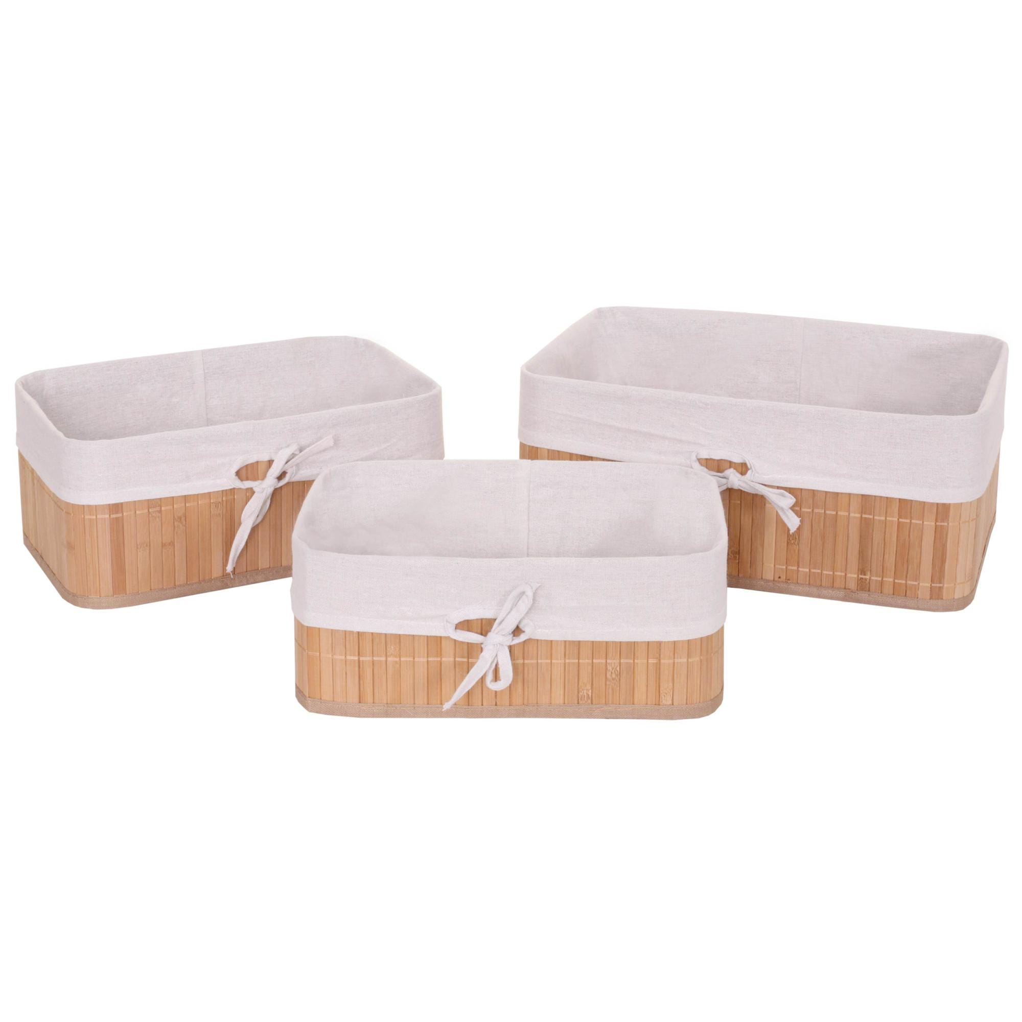 MUSET Juego 3 Cestas Almacenaje Baño Bambu 100% - Cajas Decorativas para  Almacenar - Practicas cestas organizadoras para armarios y estanterias  (bambu decoracion) : : Hogar y cocina