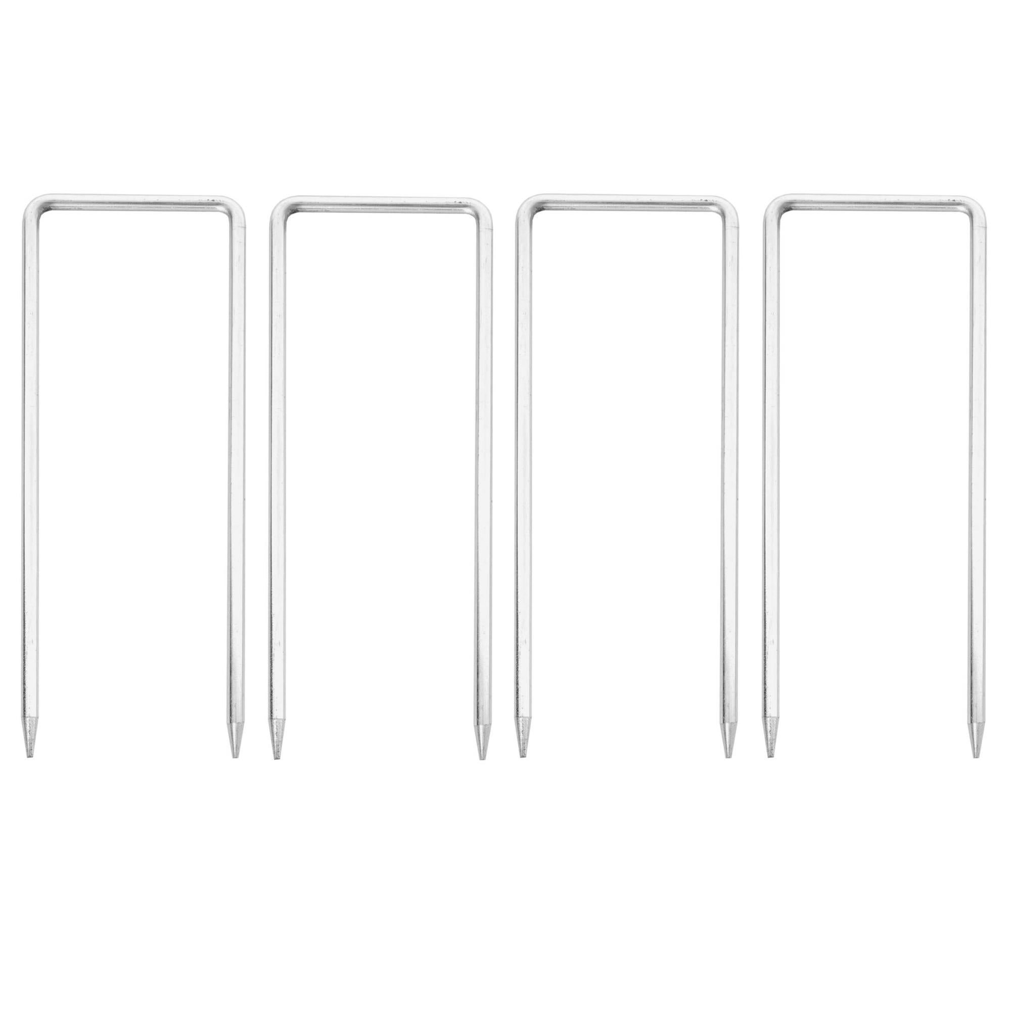 Pioli per tende da giardino in metallo zincato, 8 x 30 cm, ganci a J per ancoraggio, picchetti da giardino, picchetti da terra, resistenti per tendoni, gazebi, campeggio, tende, trampolini
