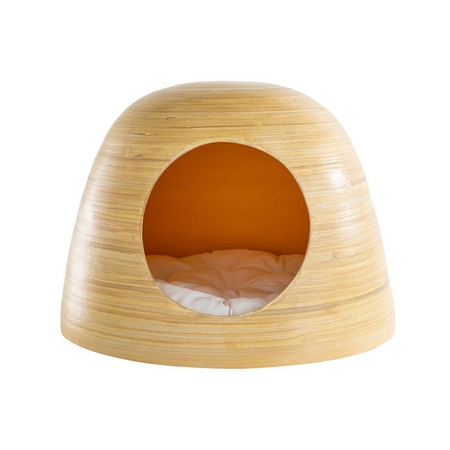 Niche Pour Chat Et Chien Design En Bambou Laquee Jaune Moutarde Yodo Leroy Merlin Niche Pour Chat Et Chien Design En Bambou Laquee Jaune Moutarde Yodo Leroy Merlin