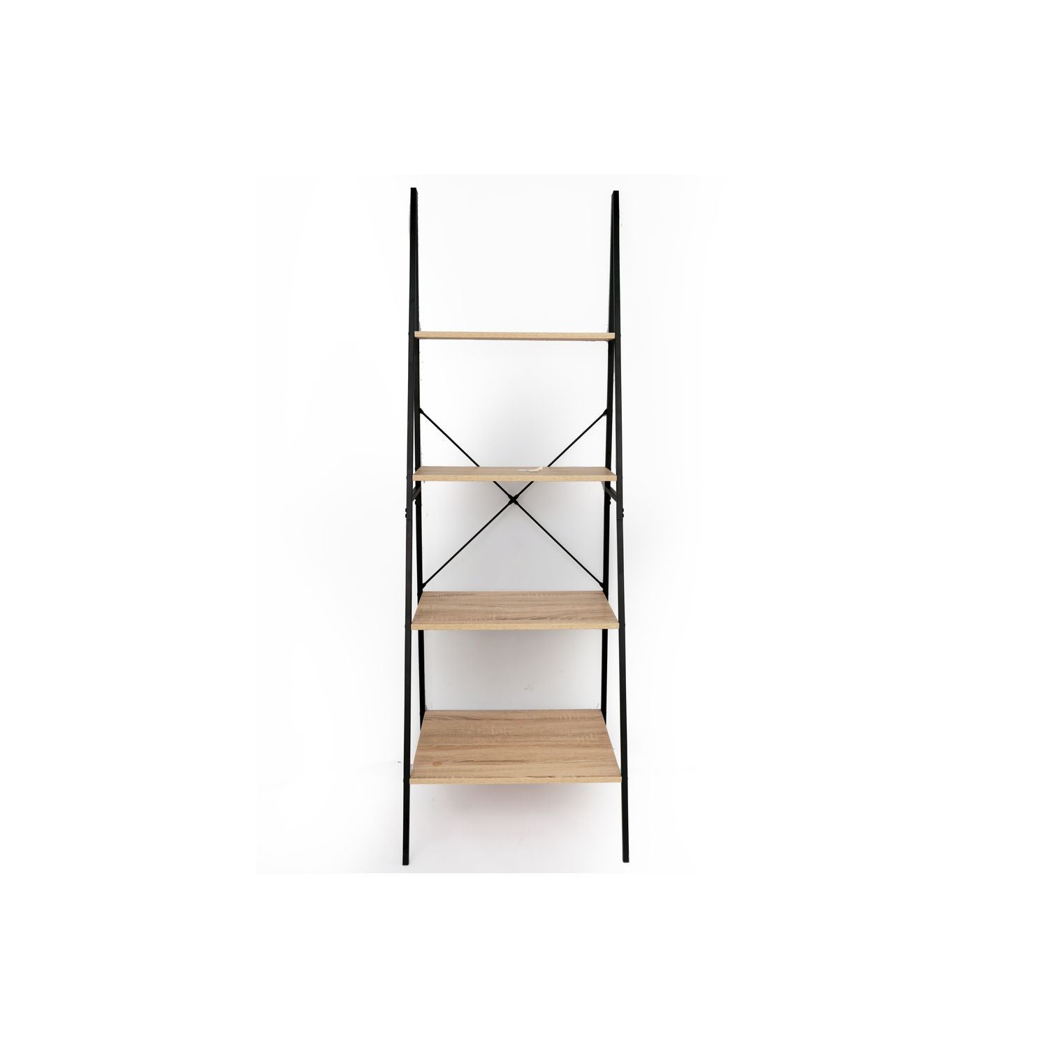 Etagère escalier style industriel Aru en métal et bois recyclé 180 cm