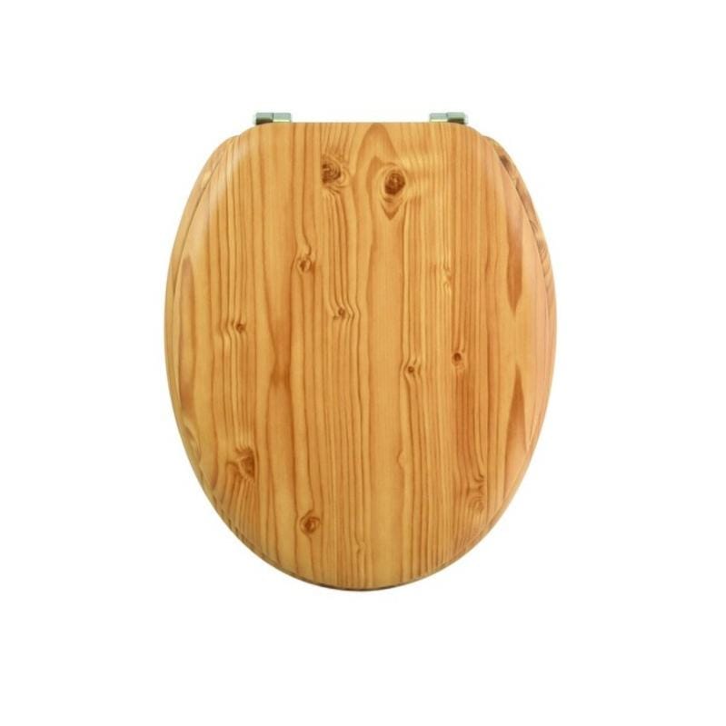 MSV Abattant WC en D cor Pin Marron Charni res Inox Leroy Merlin