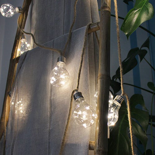 Guirlande Champêtre - 10 ampoules microLED blanc chaud - 5m