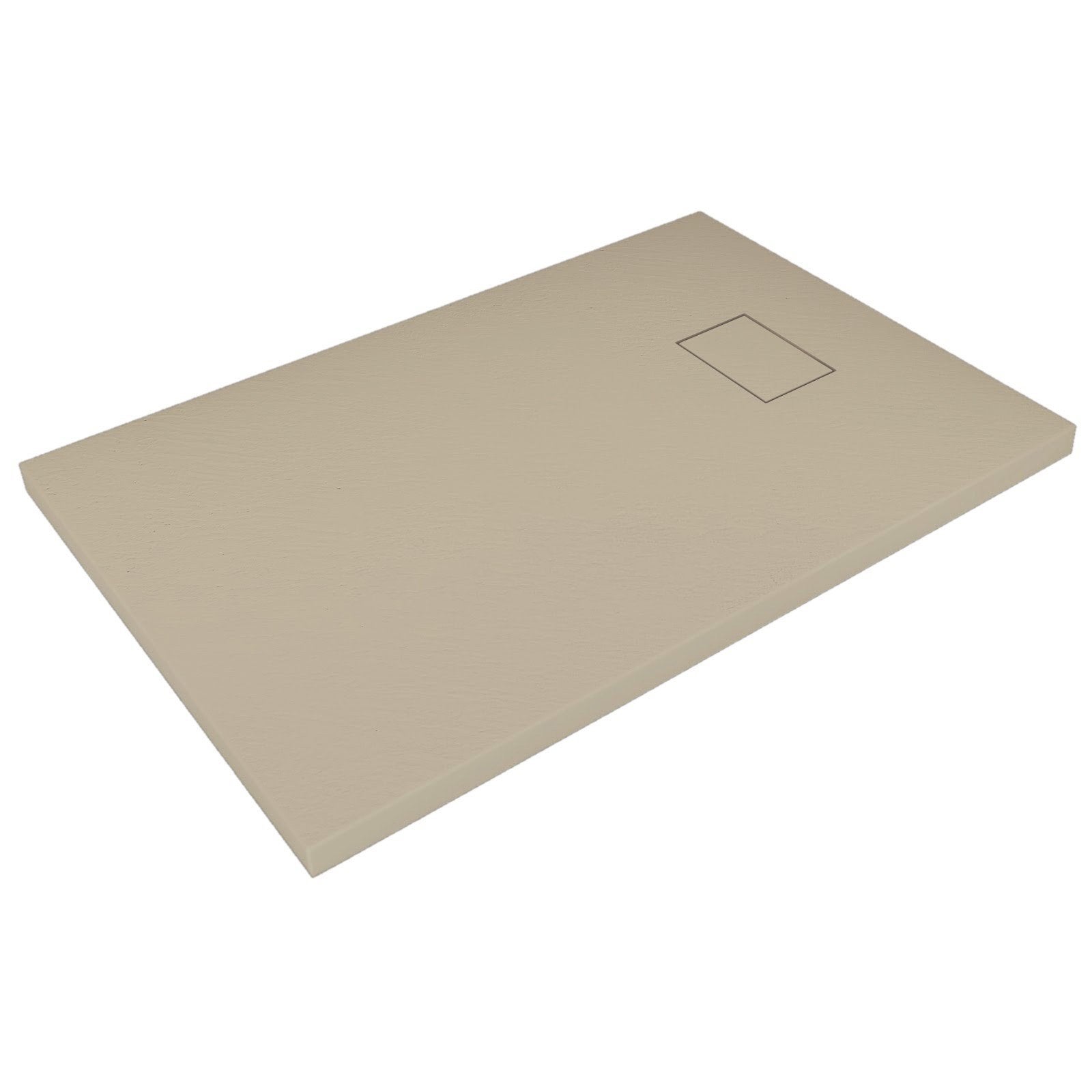 Piatto doccia 80x160 Tortora beige H.2.6 cm effetto pietra ardesia SMC in resina termoformata.