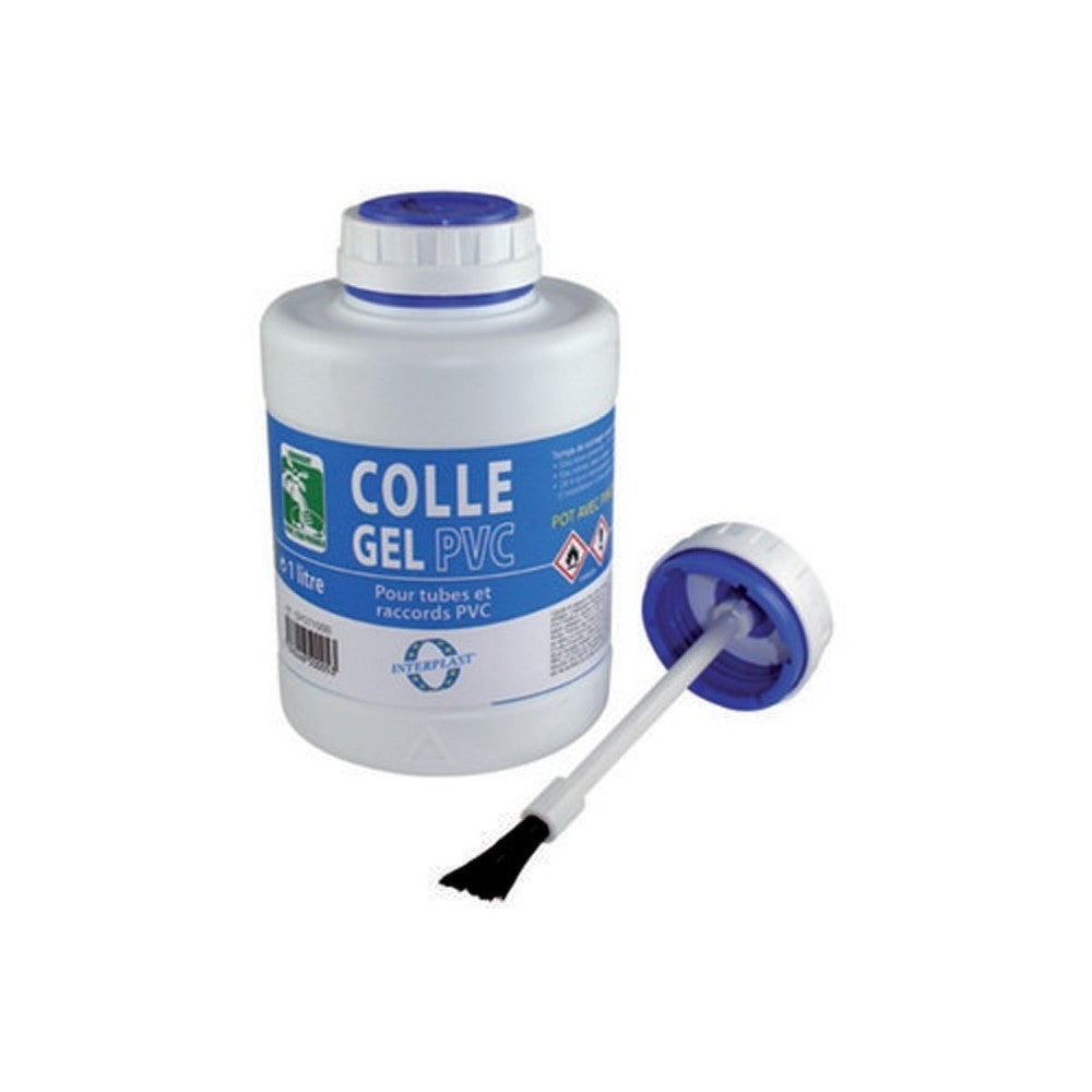 Interplast -250 ml Colle PVC avec pinceau, Pour PVC rigide.-IN