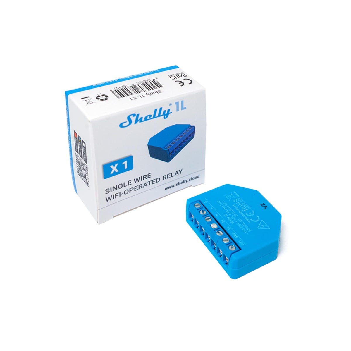 Shelly Plus 1 - Micromodule WiFi interrupteur 16A à sortie libre