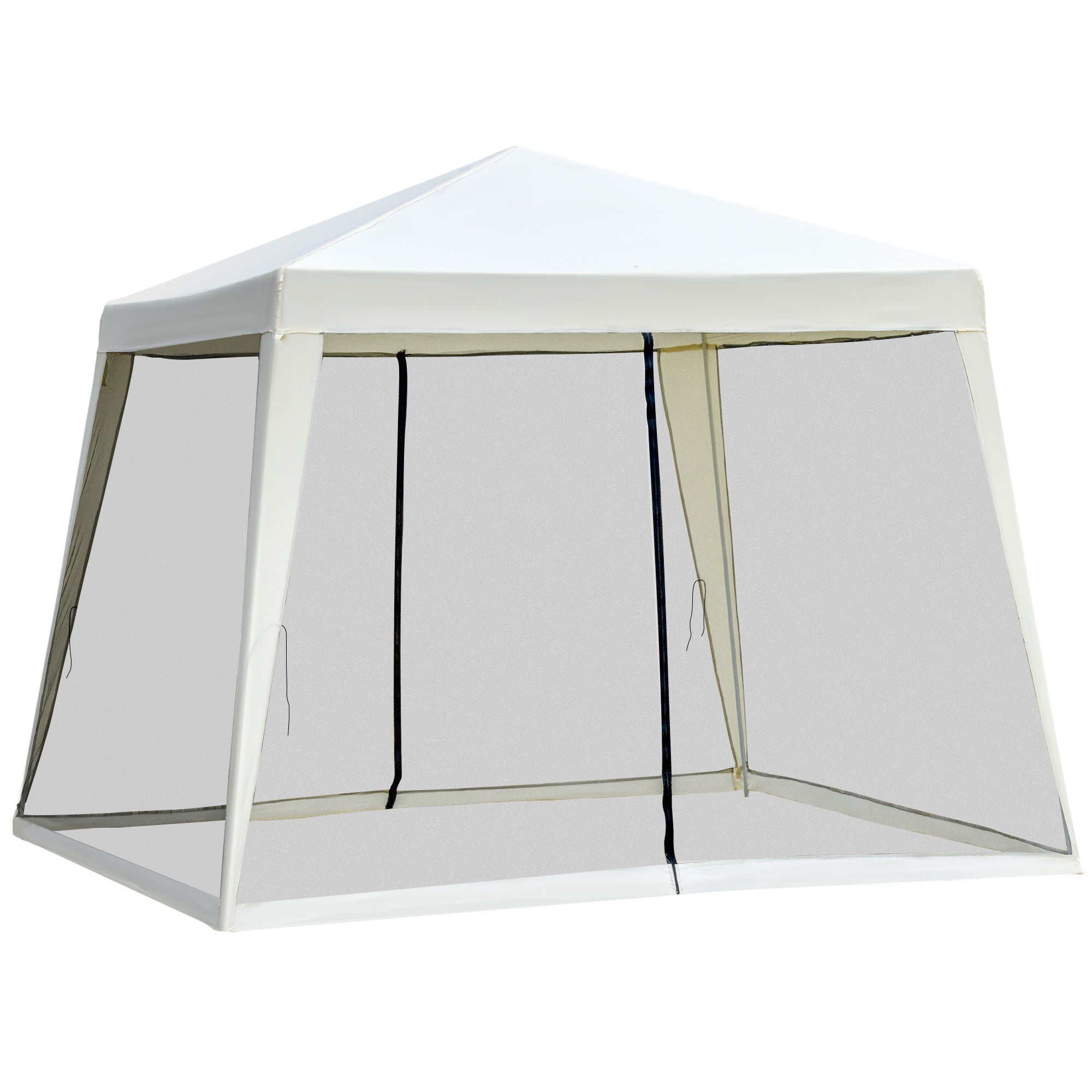 Gazebo con zanzariere 3x3 m impermeabile in ferro ecrù